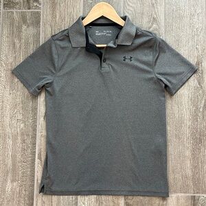 Under Armour Boys gray Heat Gear polo shirt size x-Large